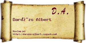 Darázs Albert névjegykártya